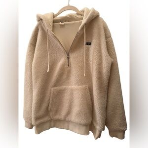 Vans Women's Cream Sherpa Half-Zip Hoodie
